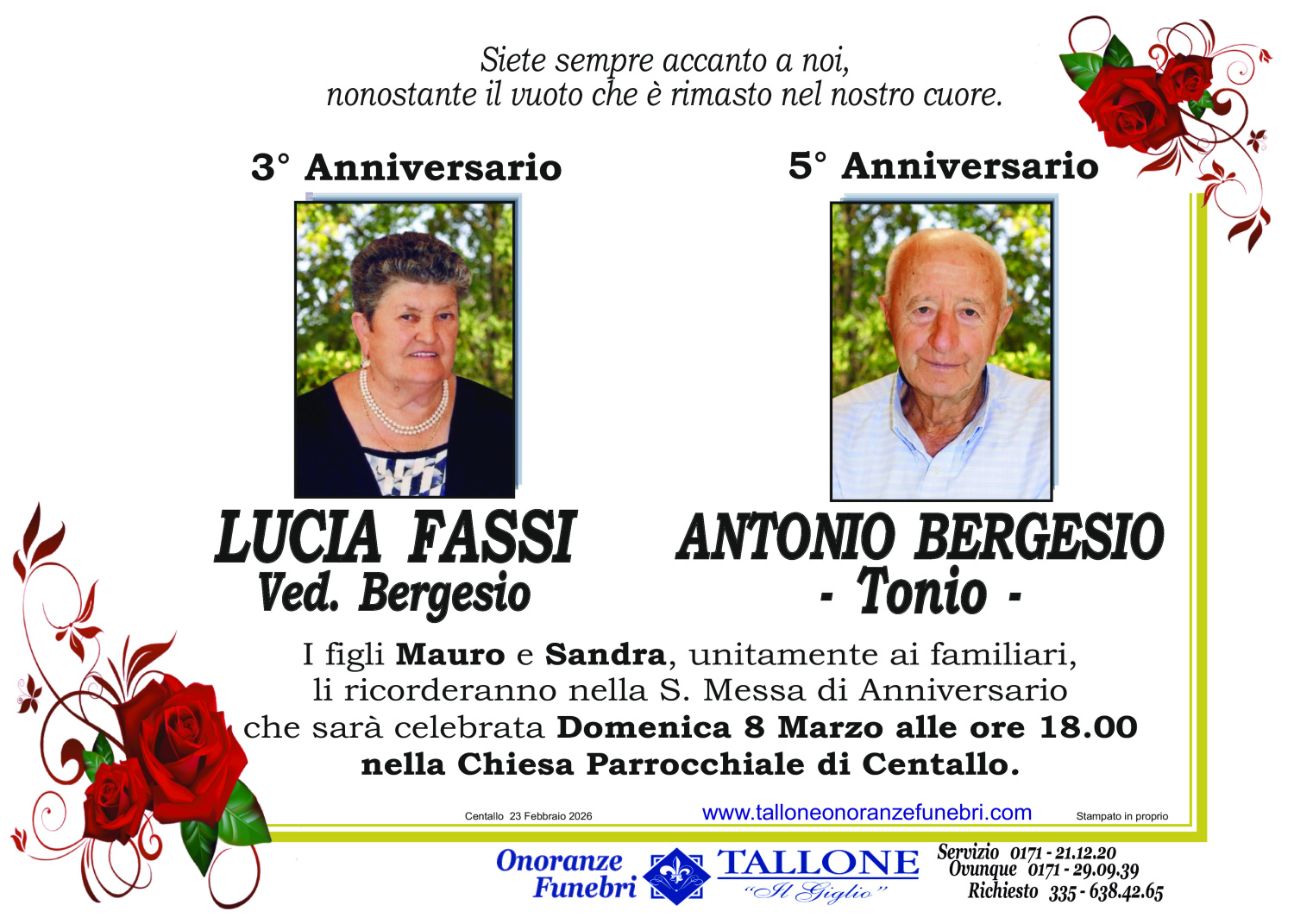 Lucia Fassi ved. Bergesio Antonio Bergesio - Tonio -